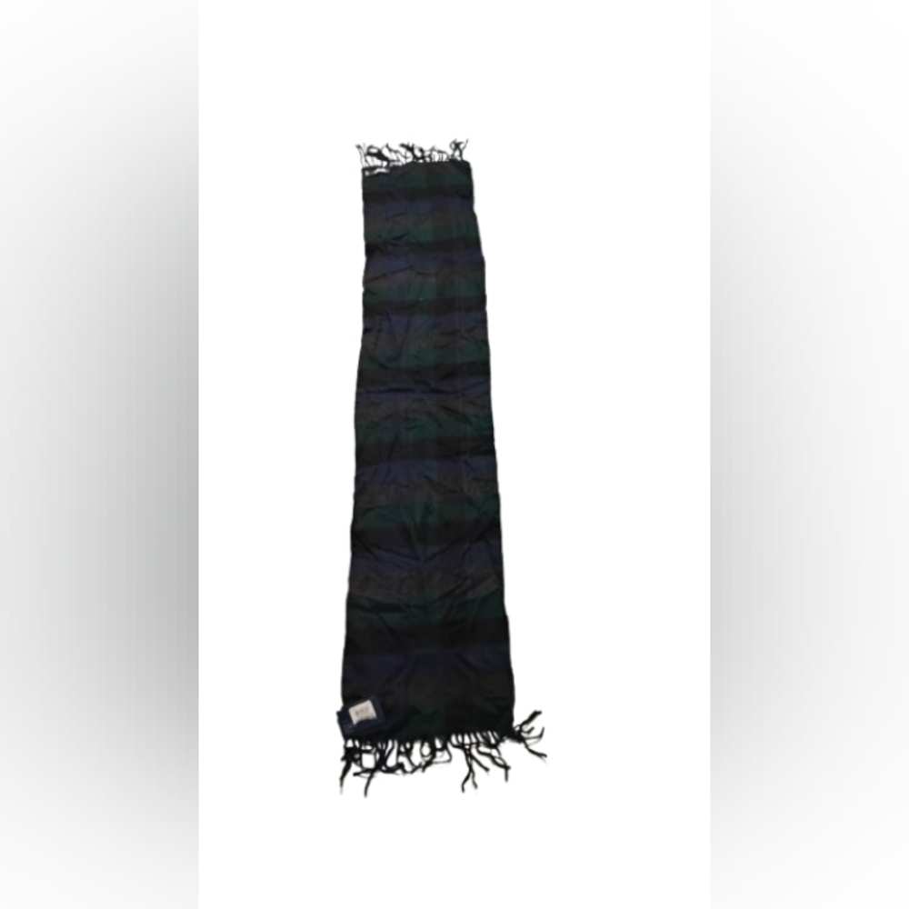NWT Club Room Plaid 100% Cashmere Fringed Scarf OS